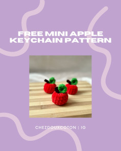 Free Mini Apple Keychain Crochet Pattern