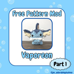 Free Vaporeon Amigurumi Crochet Pattern Part 1