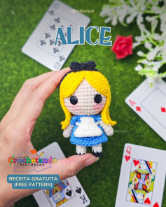 Gráfico de Amigurumi da Alice no País das Maravilhas - Receita Grátis