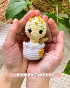 Gráfico de amigurumi de pintinho na casca: receita grátis