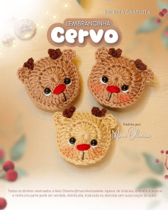 Gráfico de amigurumi de rena fofo e gratuito