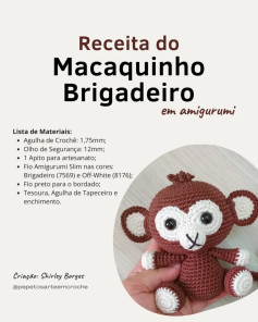 Gráfico de Amigurumi: Macaquinho Brigadeiro