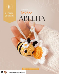 Gráfico de chaveiro de abelhinha amigurumi grátis