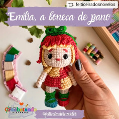 Gráfico de crochê amigurumi da Emília
