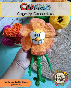 Gráfico de crochê Cagney Carnation do Cuphead