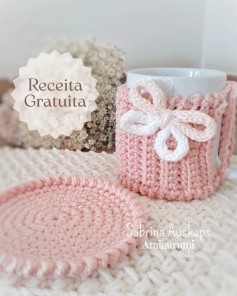 Gráfico de crochê: Capinha para caneca e descanso