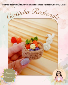 Gráfico de crochê: Cestinha de Páscoa Recheada