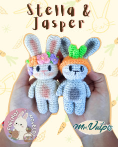 Gráfico de crochê: coelhos Stella e Jasper