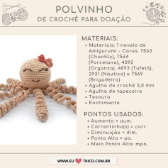 Gráfico de crochê de polvo para doação.