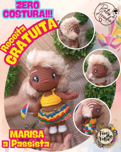 Gráfico de crochê grátis: Boneco Marisa, sem costura!