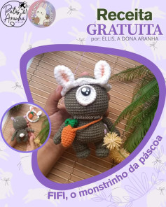 Gráfico de crochê grátis: Fifi, o monstrinho da Páscoa