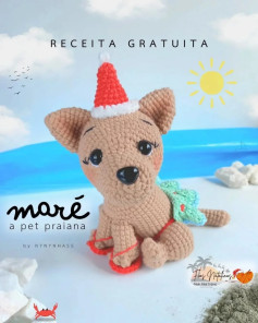 Gráfico de crochê gratuito: cachorrinho de praia de Natal