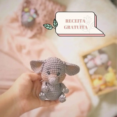 Gráfico de crochê gratuito: Elefantinho amigurumi