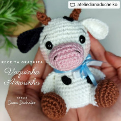 Gráfico de crochê gratuito: Vaca fofa amigurumi