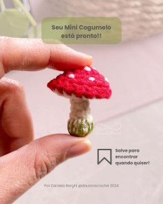 Gráfico de crochê: Mini cogumelo amigurumi pronto para te inspirar!