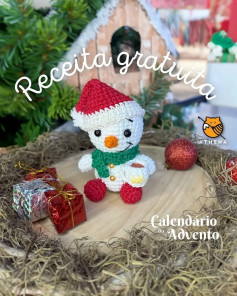 Grátis: Crochê de Natal - Boneco de Neve do Calendário do Advento