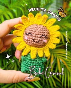Grátis: Gráfico de Amigurumi Bebê Girassol