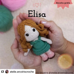 Grátis: Gráfico de amigurumi da boneca Elisa