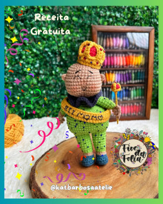Grátis: Padrão amigurumi de Rei Momo para crochê
