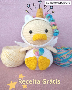 Grátis: Padrão de amigurumi de Patinho Unicórnio