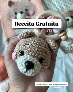 Grátis: Padrão de amigurumi ursinha Lena