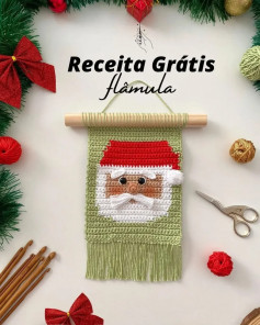 Grátis: Padrão de crochê de enfeite de Papai Noel para Natal