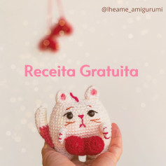 Grátis: Padrão de crochê de gatinho fofo com laço