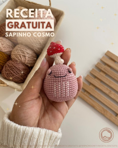 Grátis! Padrão de crochê do sapo Cosmo.
