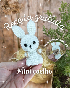 Grátis: Padrão de Crochê para Mini Coelho com Mochilinha