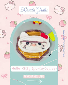 Grátis: Porta-óculos Hello Kitty em crochê