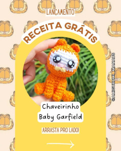 Grátis: Receita de chaveiro amigurumi Baby Garfield