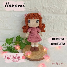 Hanami: Gráfico de amigurumi grátis de uma menina