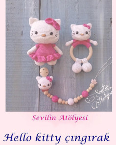 Hello Kitty Tığ işi Çıngırak Şeması