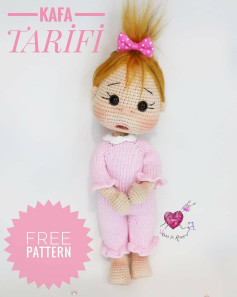 Kafası için ücretsiz amigurumi bebek patiği modeli