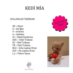 Kedi Mia Amigurumi Tığ İşi Şeması
