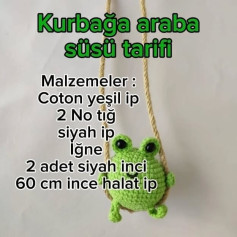 Kurbağa araba süsü amigurumi tarifi