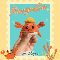 Mangueton Gráfico de crochê de caranguejo amigurumi