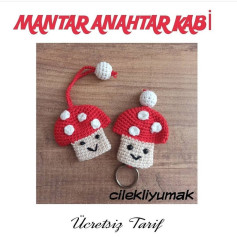 Mantar Anahtarlık Örgü Şeması