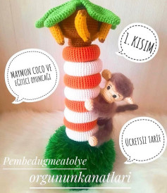 MAYMUN COCO EĞİTİCİ OYUNCAĞI: ÜCRETSİZ Tığ İşi ŞEMASI