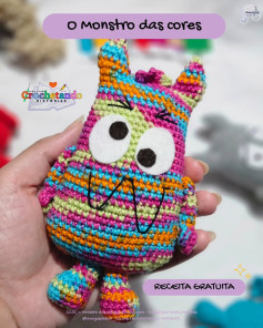 O Monstro das Cores: Gráfico de Amigurumi Grátis