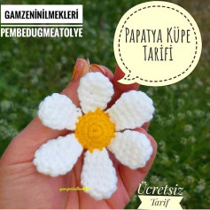 Papatya Küpe Tığ İşi Şeması
