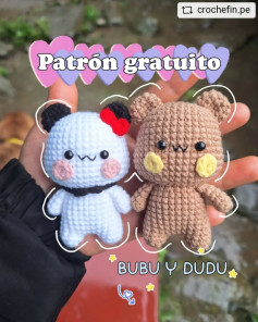 Patrón gratuito de amigurumi: Panda y Osito