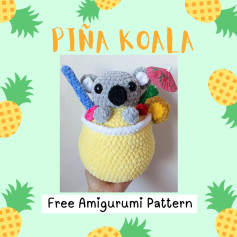 Piña Colada Koala Amigurumi Crochet Pattern