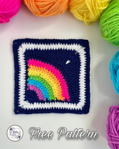 Rainbow Crochet Square: Free Pattern