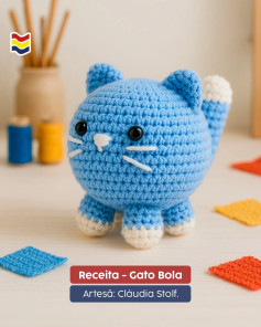 Receita Amigurumi: Gatinho Bola de Neve