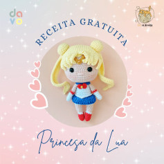 Receita Grátis Amigurumi Princesa da Lua