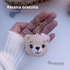 Receita Grátis: Chaveiro Ursinho Amigurumi