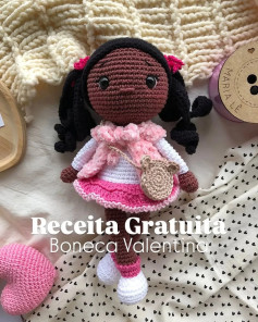Receita Grátis de Amigurumi: Boneca Valentina