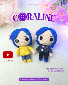 Receita Grátis de Amigurumi Coraline