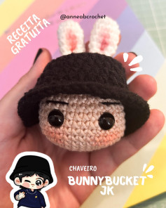 Receita gratuita: chaveiro BunnyBucket JK em amigurumi
